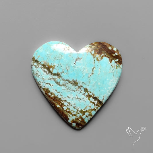 Number 8 Mines Turquoise Heart Cabochon