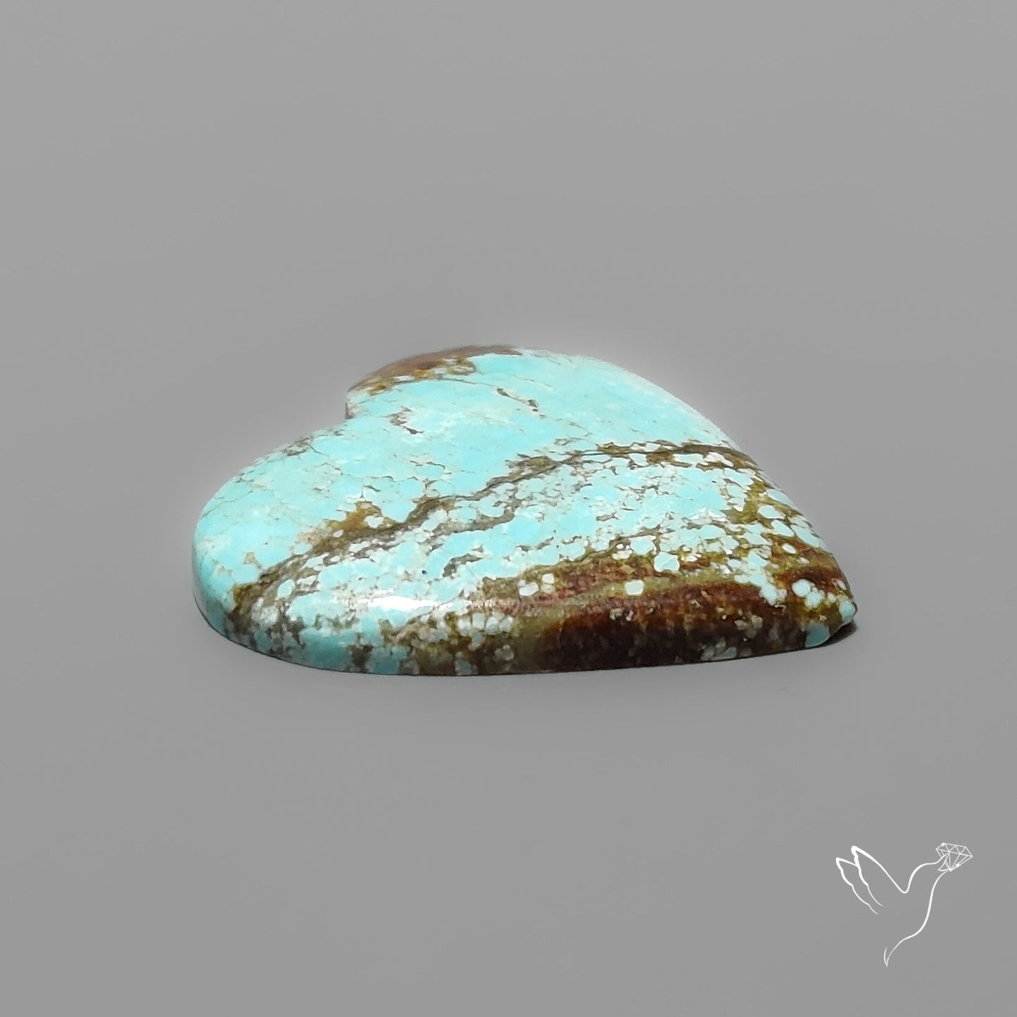 Number 8 Mines Turquoise Heart Cabochon