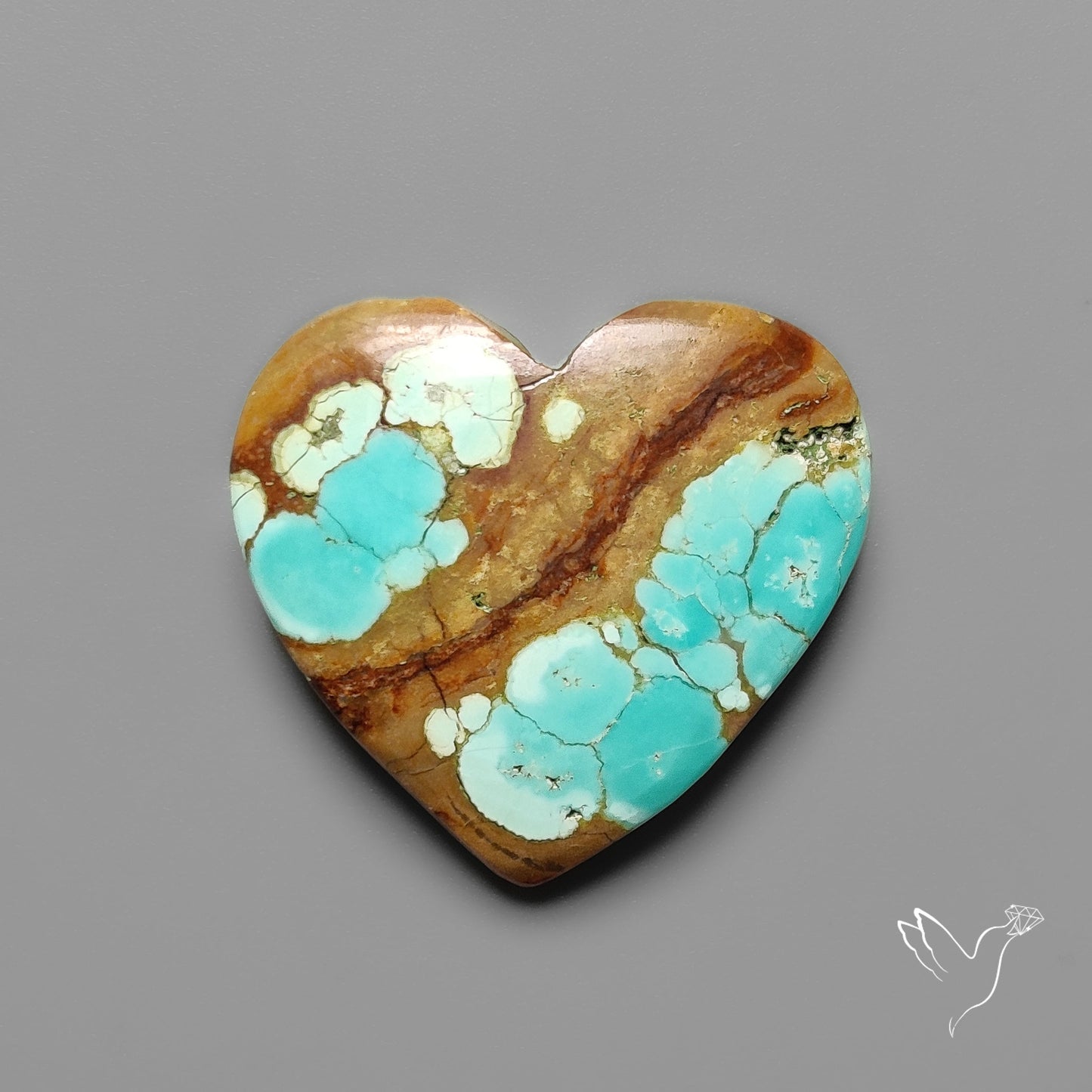 Number 8 Mines Turquoise Heart Cabochon