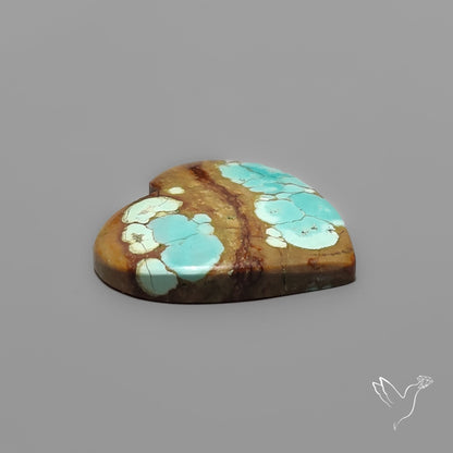 Number 8 Mines Turquoise Heart Cabochon