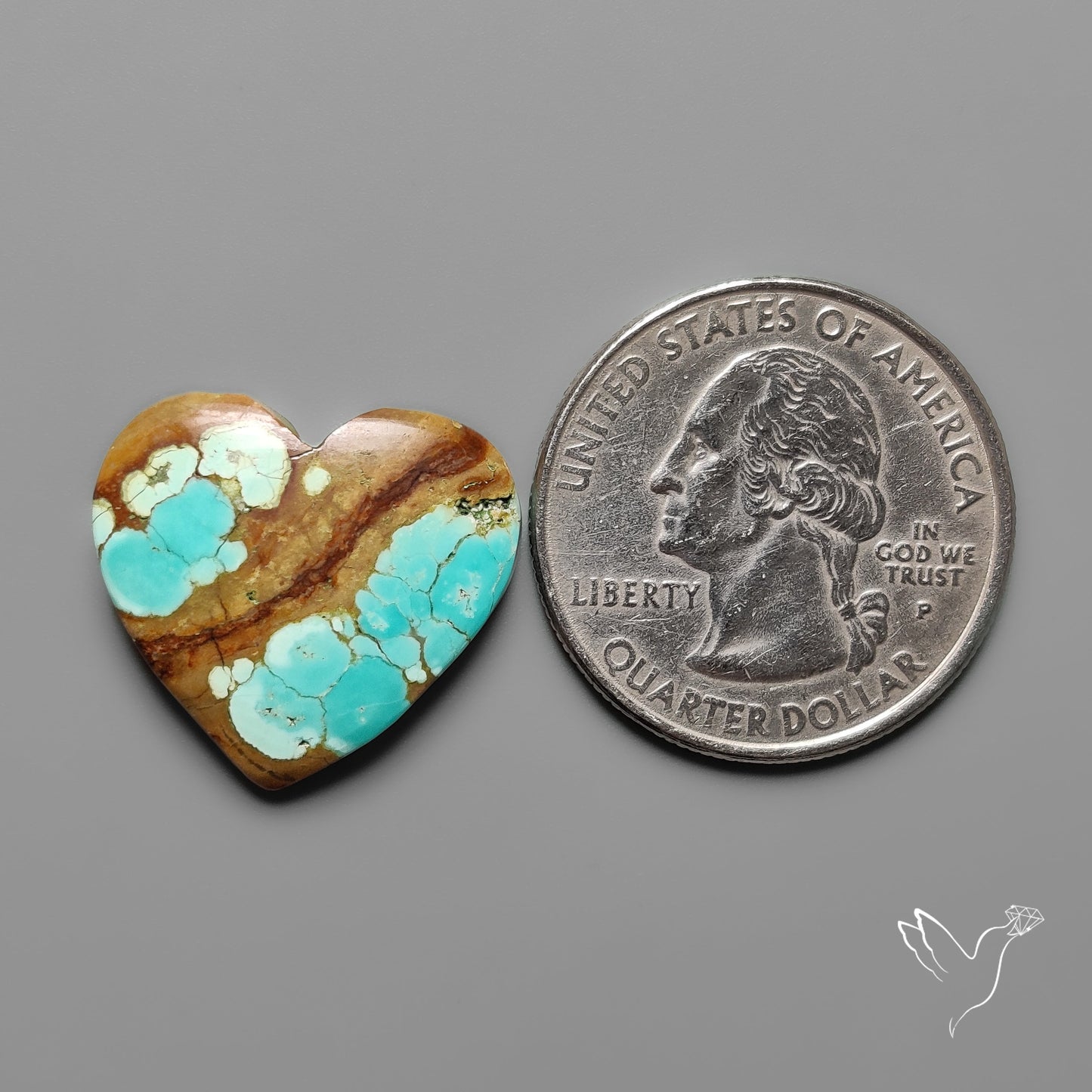 Number 8 Mines Turquoise Heart Cabochon