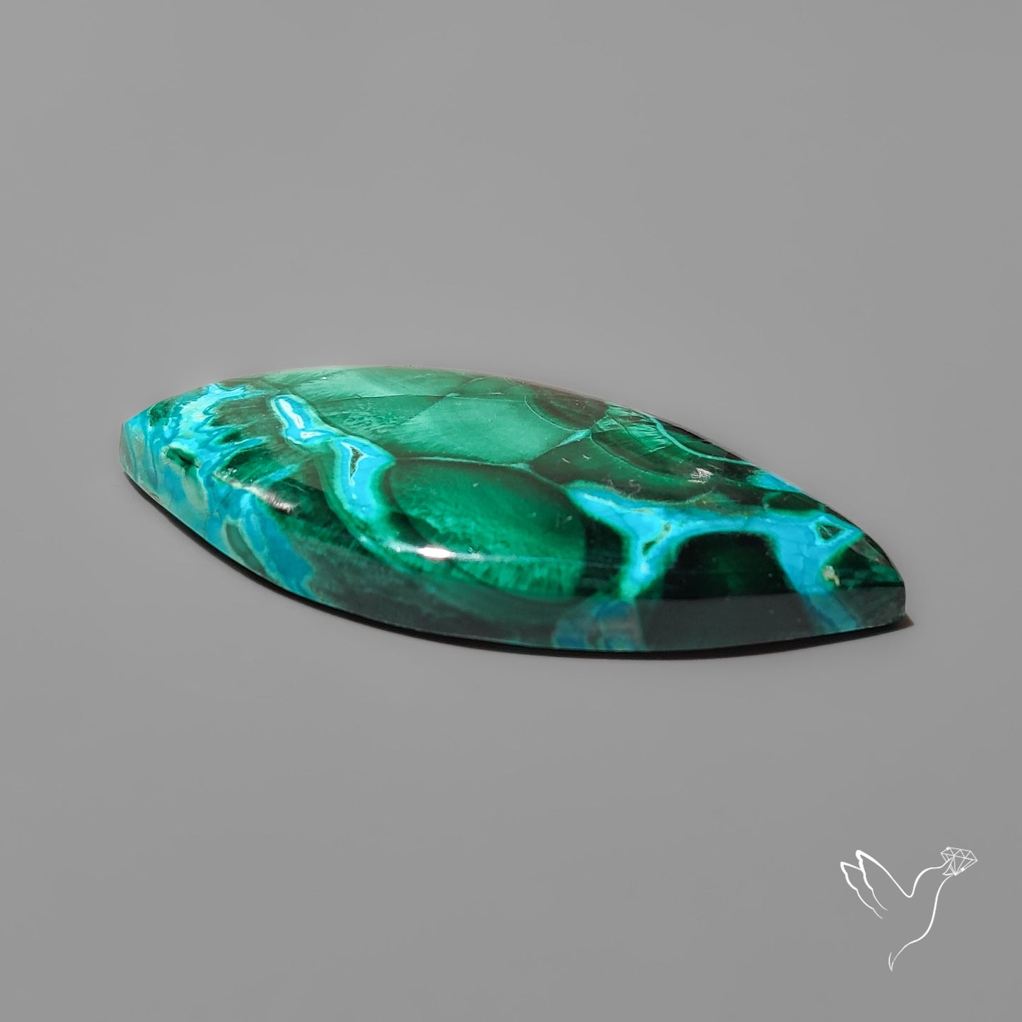 Chrysocolla In Malachite with Chattoyancy Cabochon
