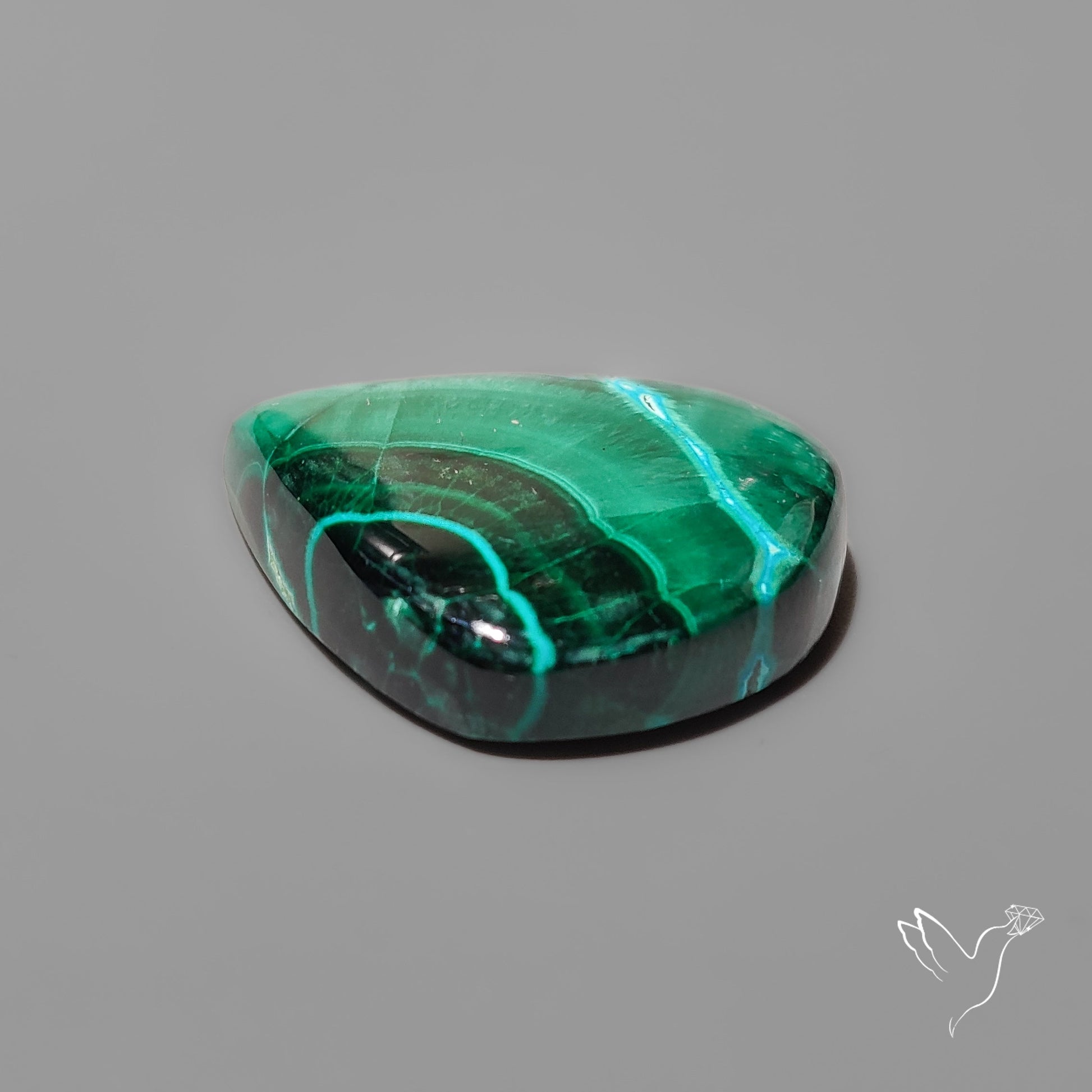 Chrysocolla In Malachite with Chattoyancy Cabochon