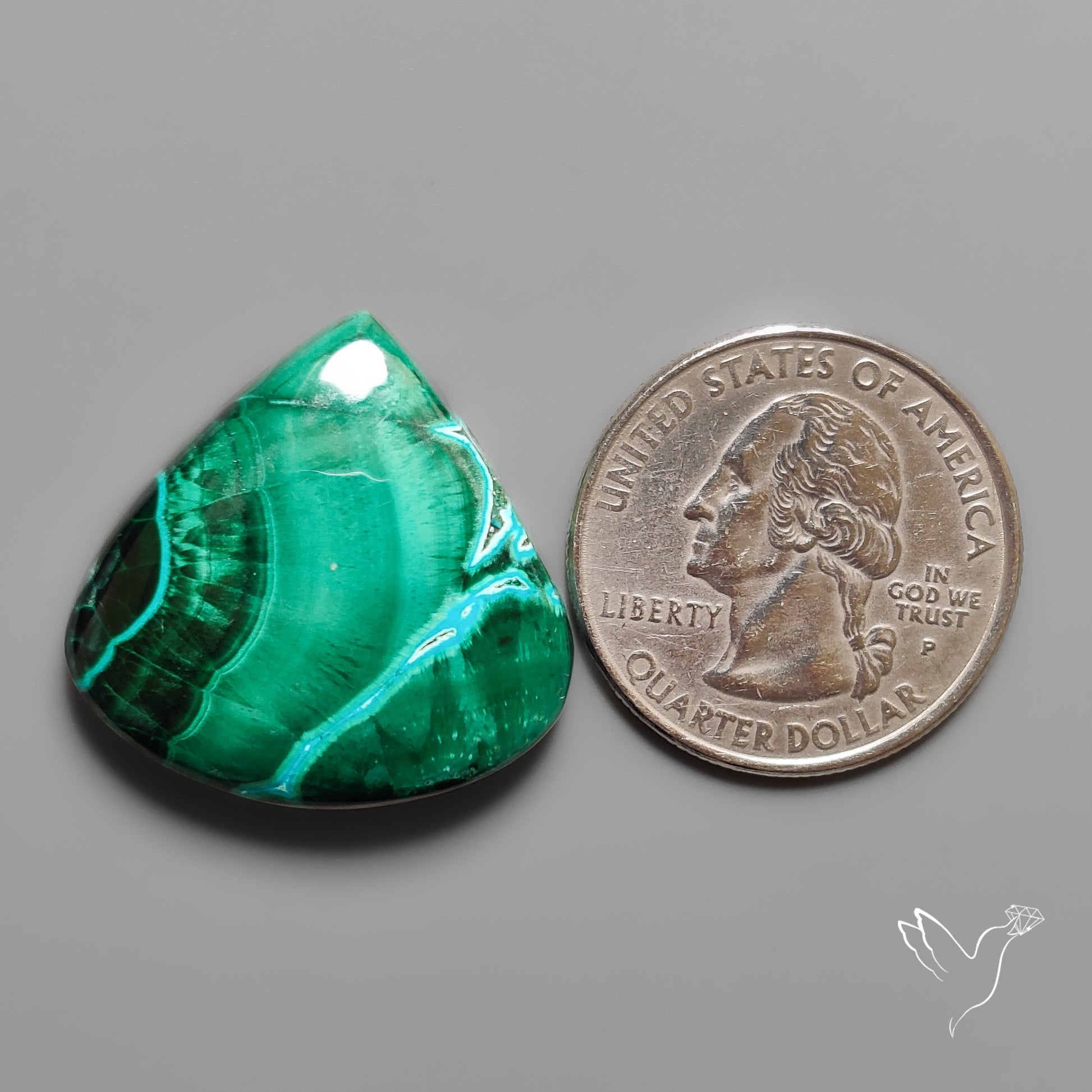 Chrysocolla In Malachite with Chattoyancy Cabochon