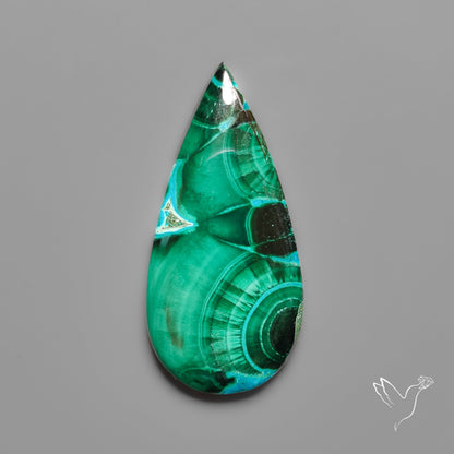 Chrysocolla In Malachite with Chattoyancy Cabochon