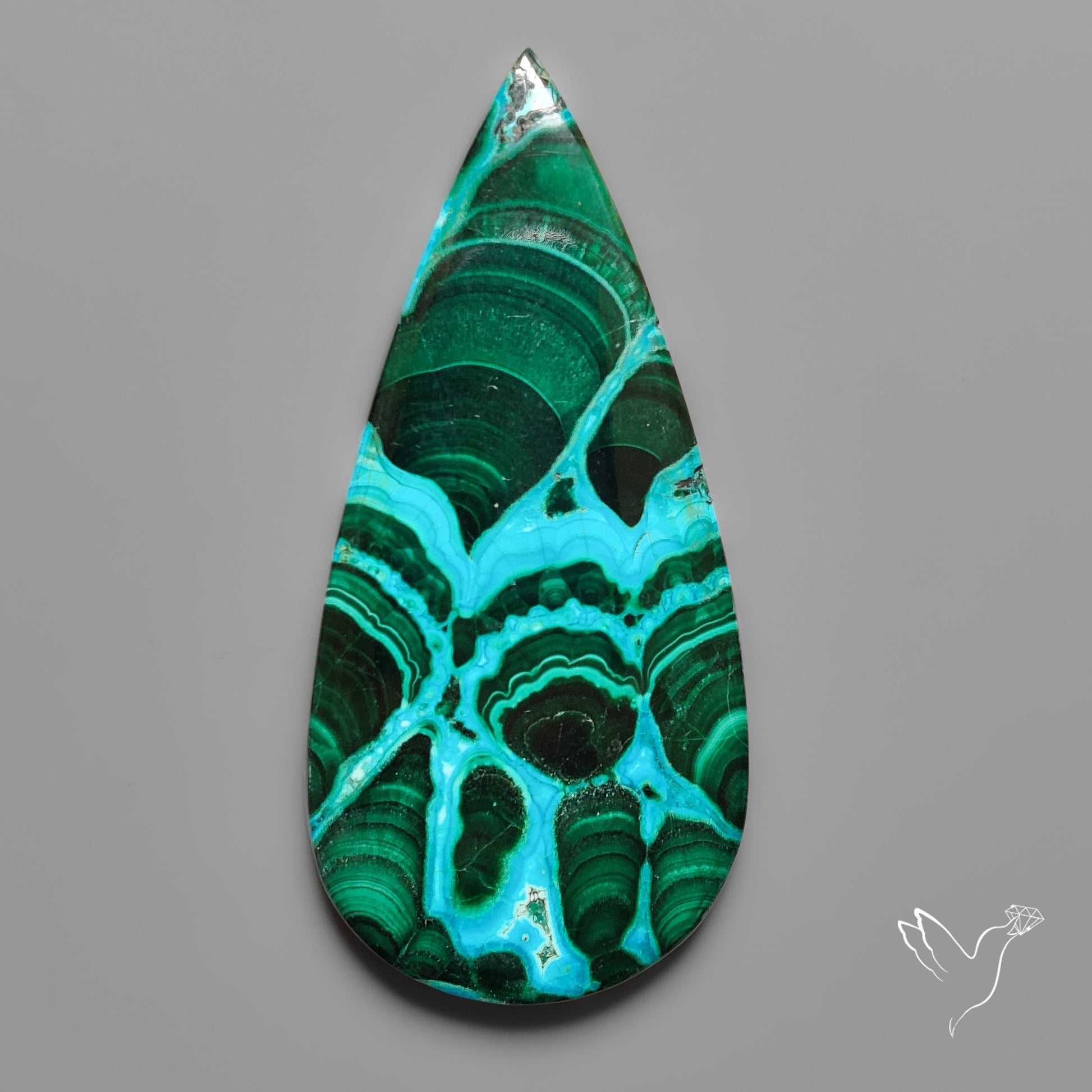 Chrysocolla In Malachite with Chattoyancy Cabochon