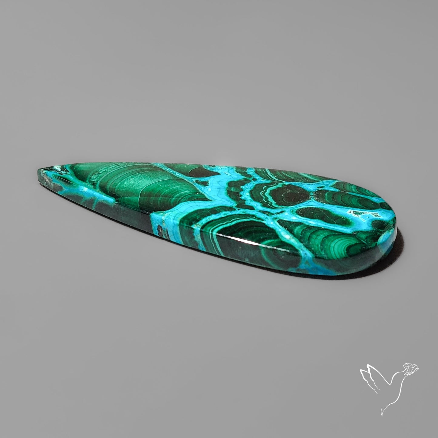 Chrysocolla In Malachite with Chattoyancy Cabochon