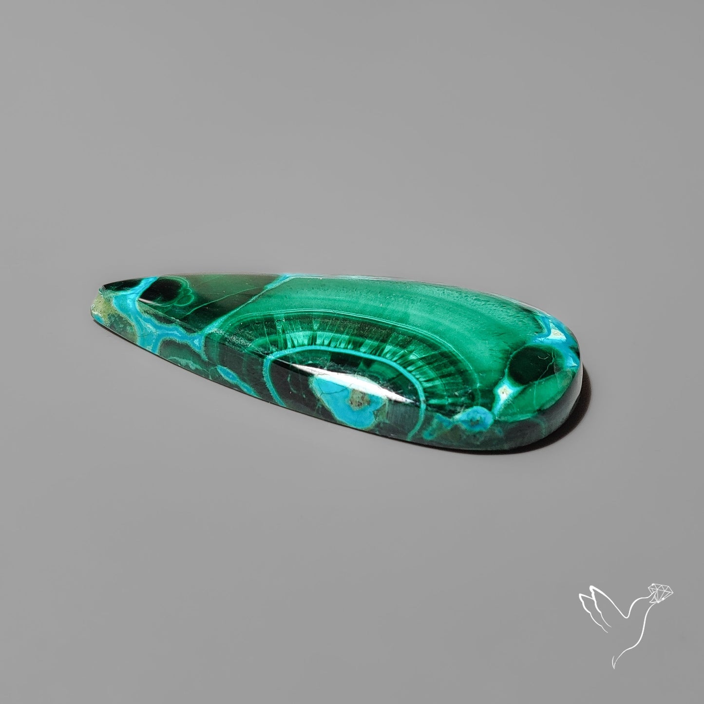 Chrysocolla In Malachite with Chattoyancy Cabochon