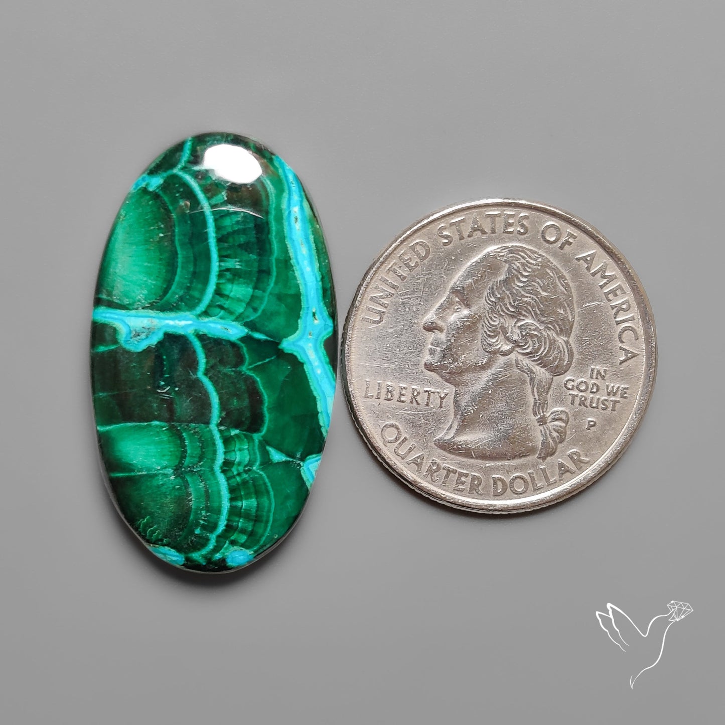 Chrysocolla In Malachite with Chattoyancy Cabochon