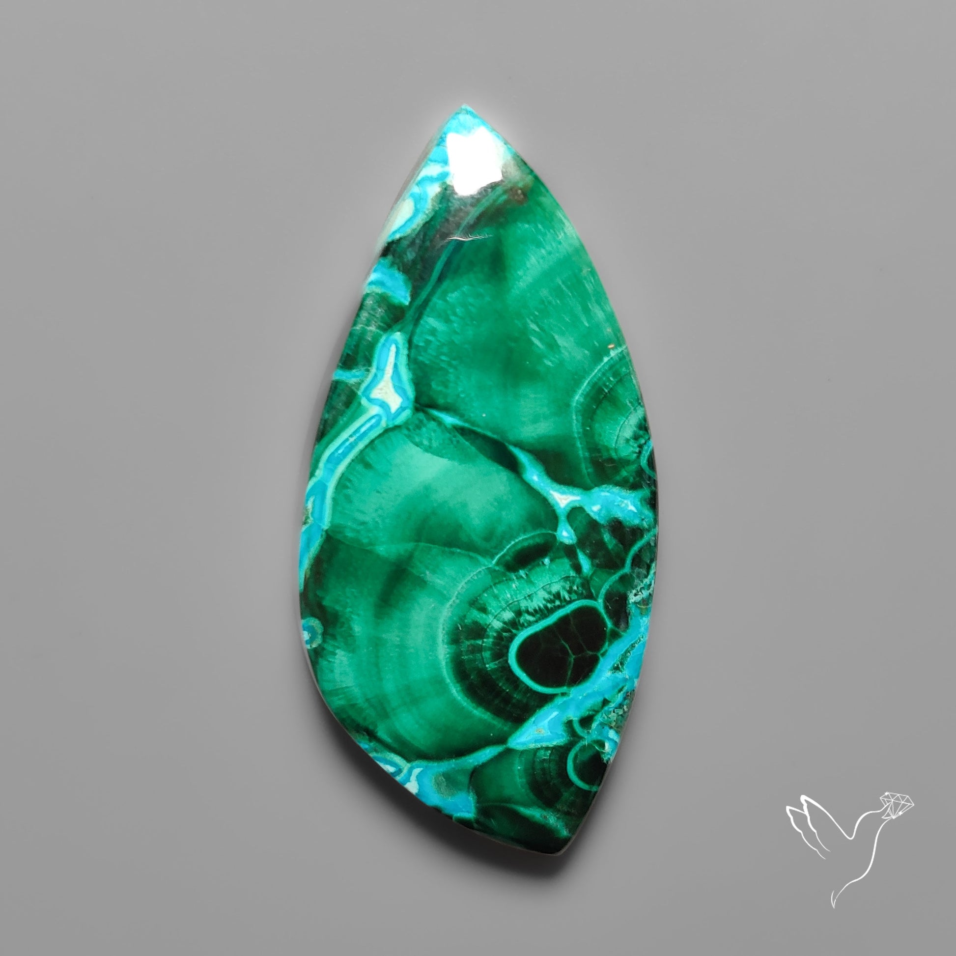 Chrysocolla In Malachite with Chattoyancy Cabochon