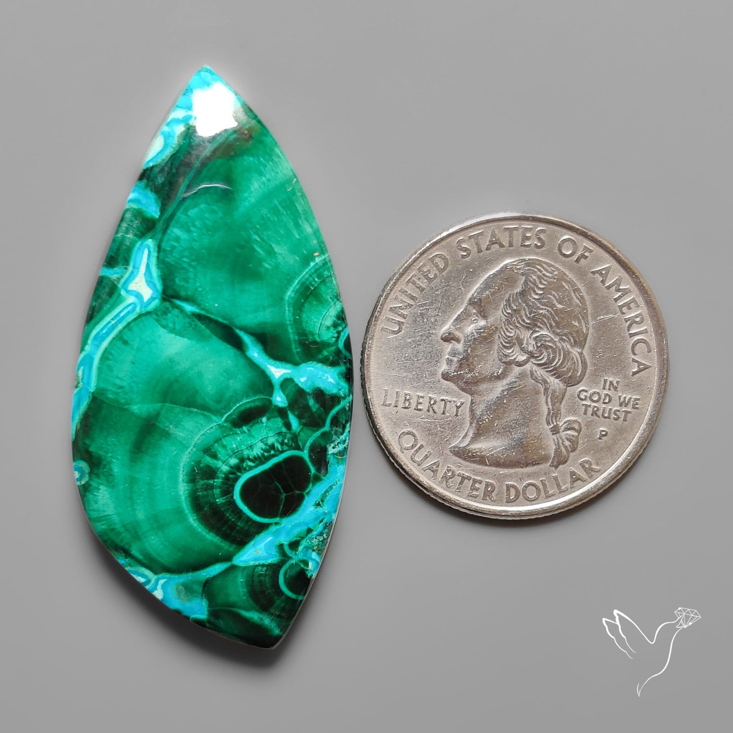 Chrysocolla In Malachite with Chattoyancy Cabochon