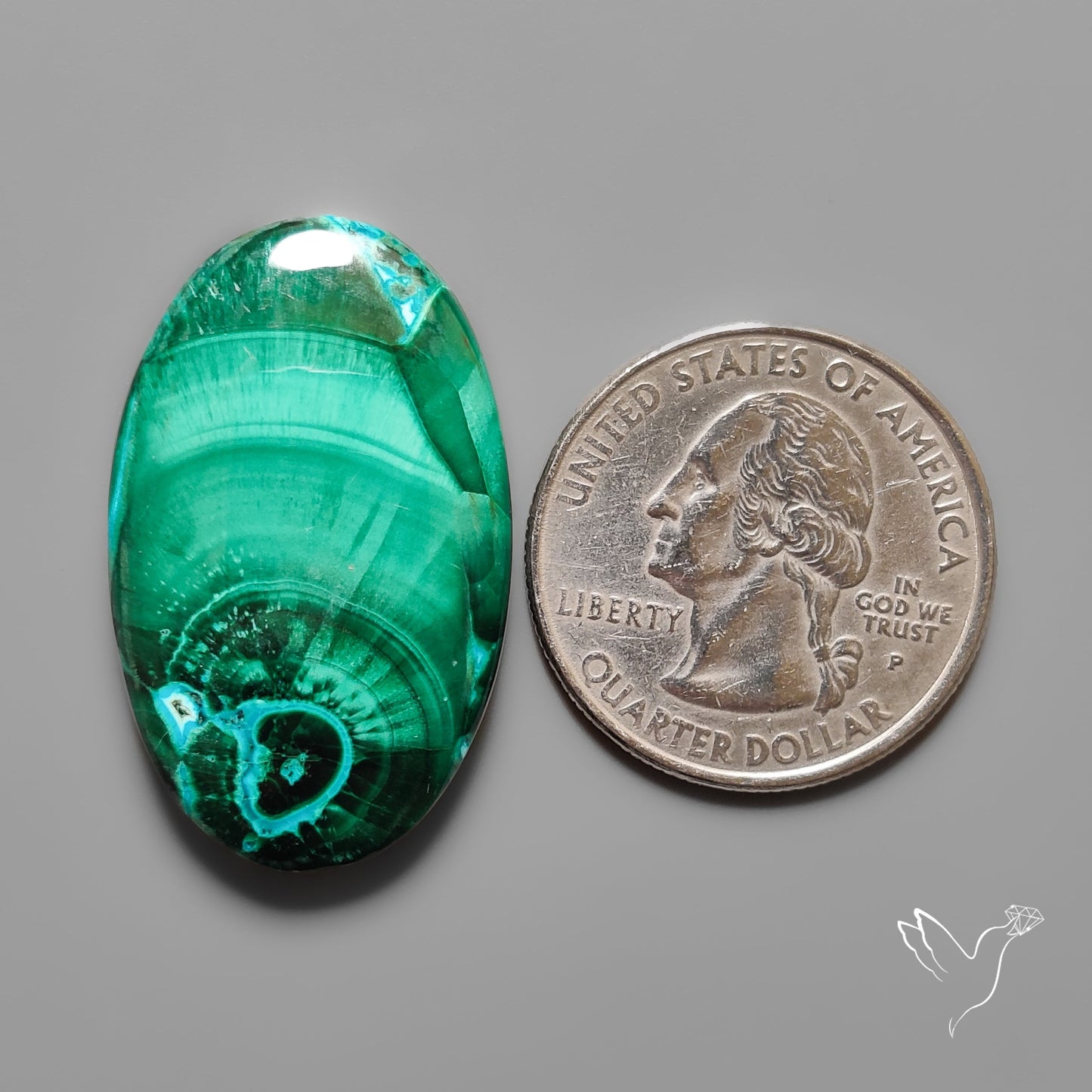 Chrysocolla In Malachite with Chattoyancy Cabochon