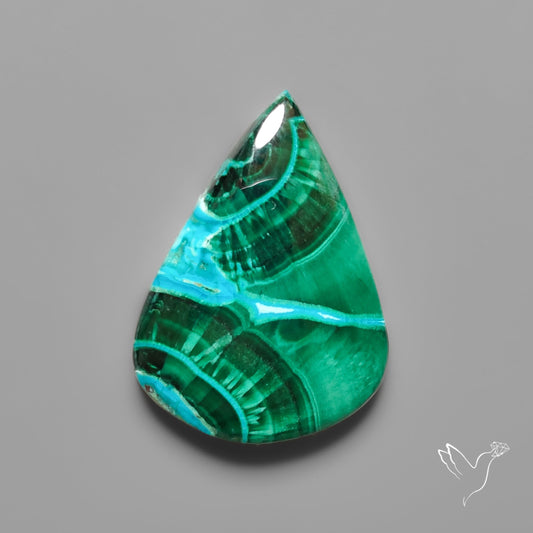 Chrysocolla In Malachite with Chattoyancy Cabochon