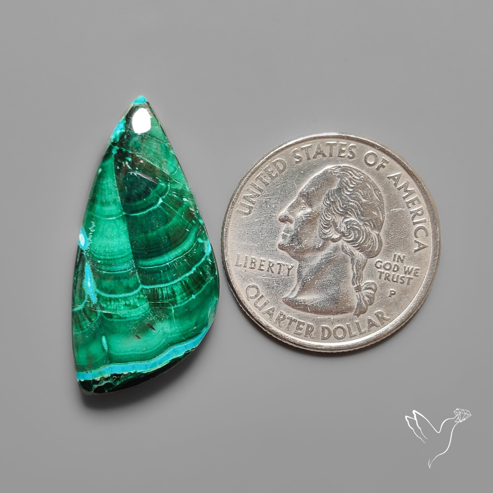 Chrysocolla In Malachite with Chattoyancy Cabochon