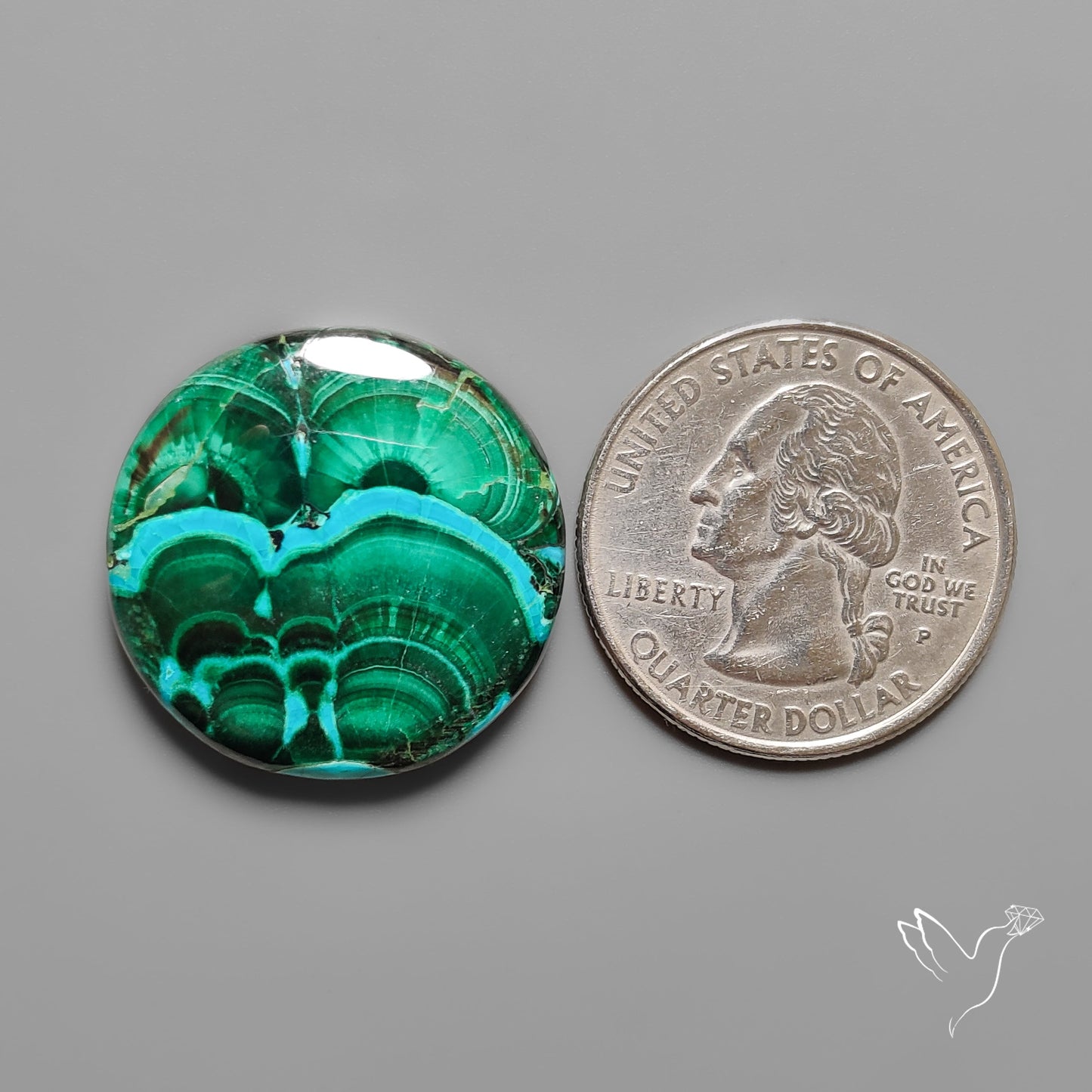 Chrysocolla In Malachite with Chattoyancy Cabochon