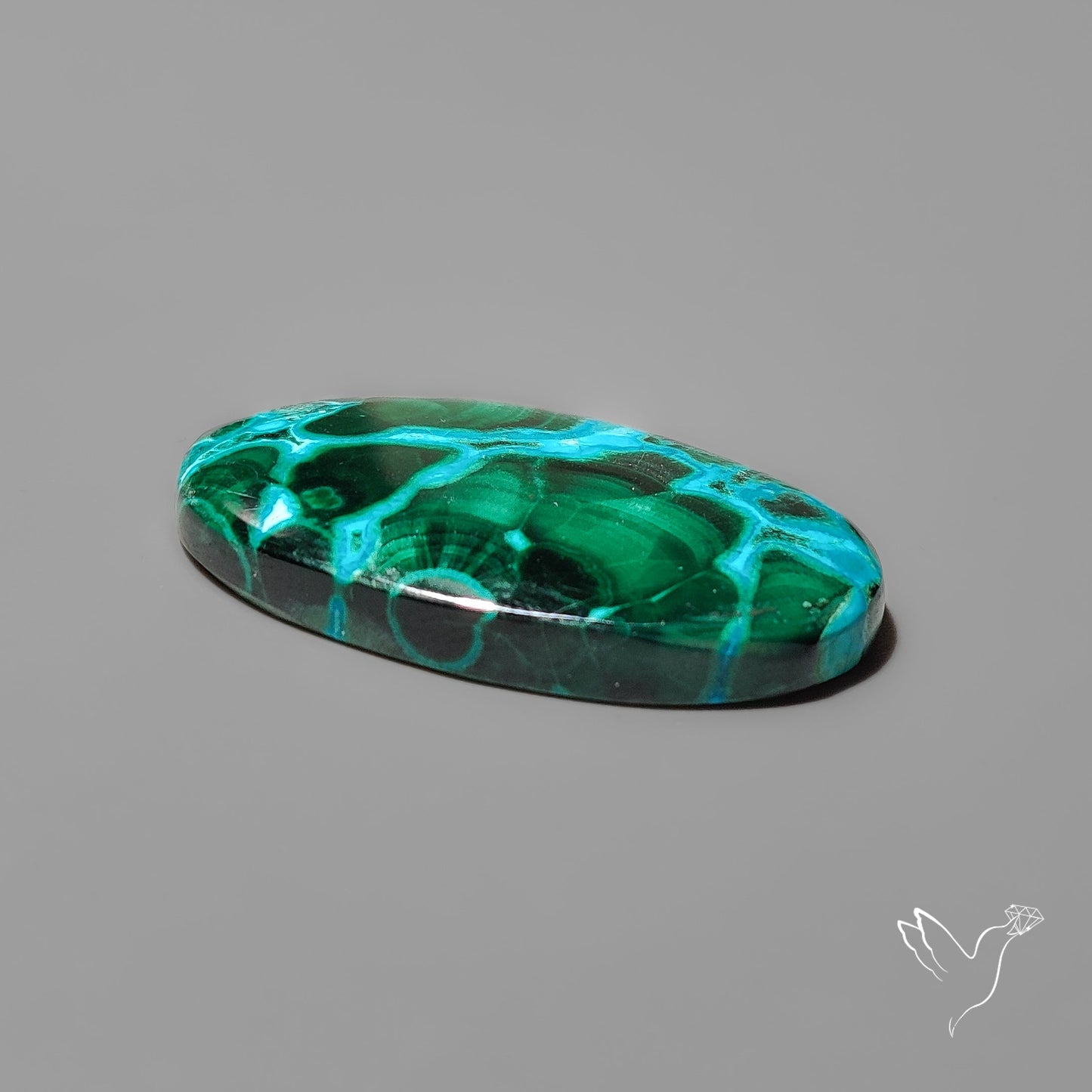 Chrysocolla In Malachite with Chattoyancy Cabochon