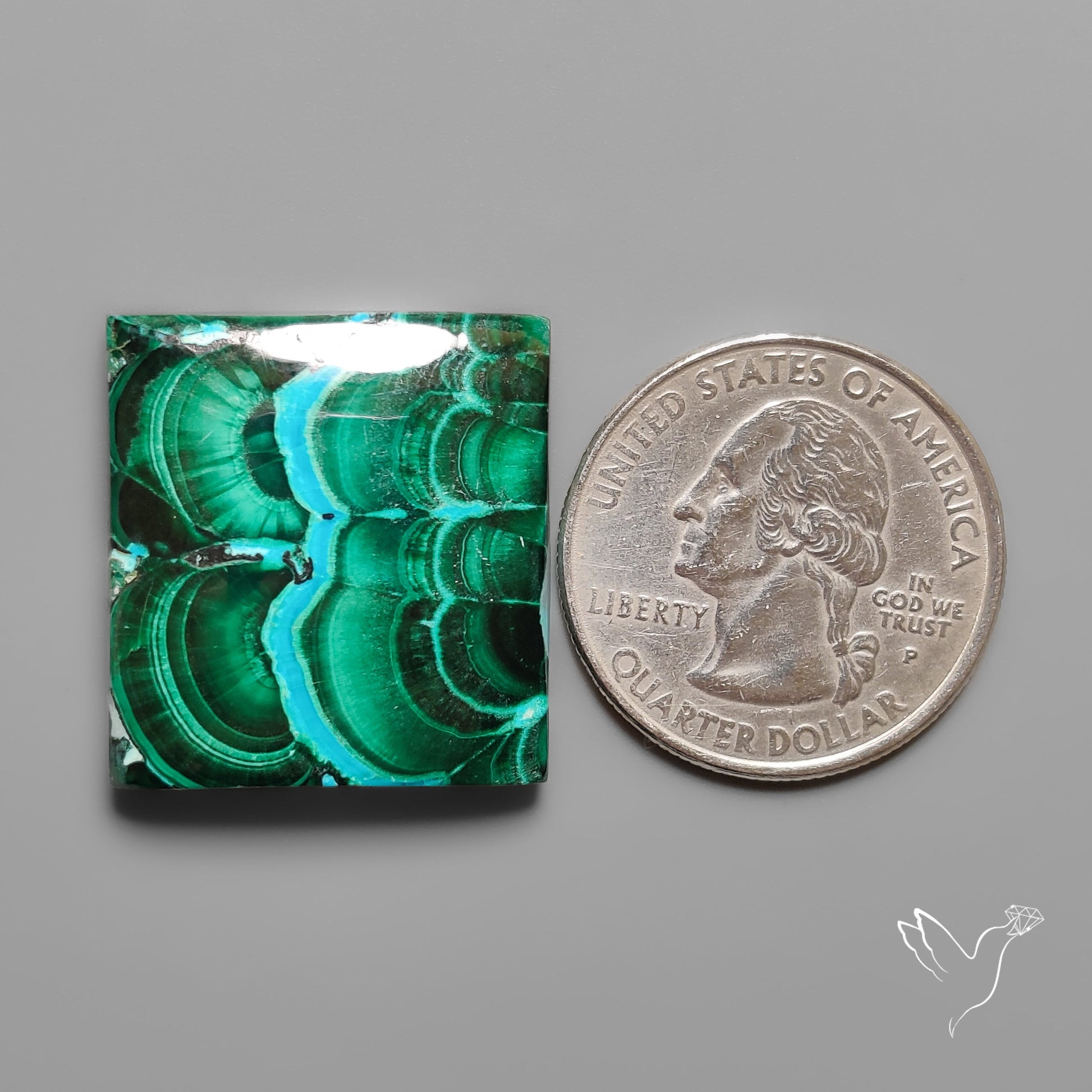 Chrysocolla In Malachite with Chattoyancy Cabochon