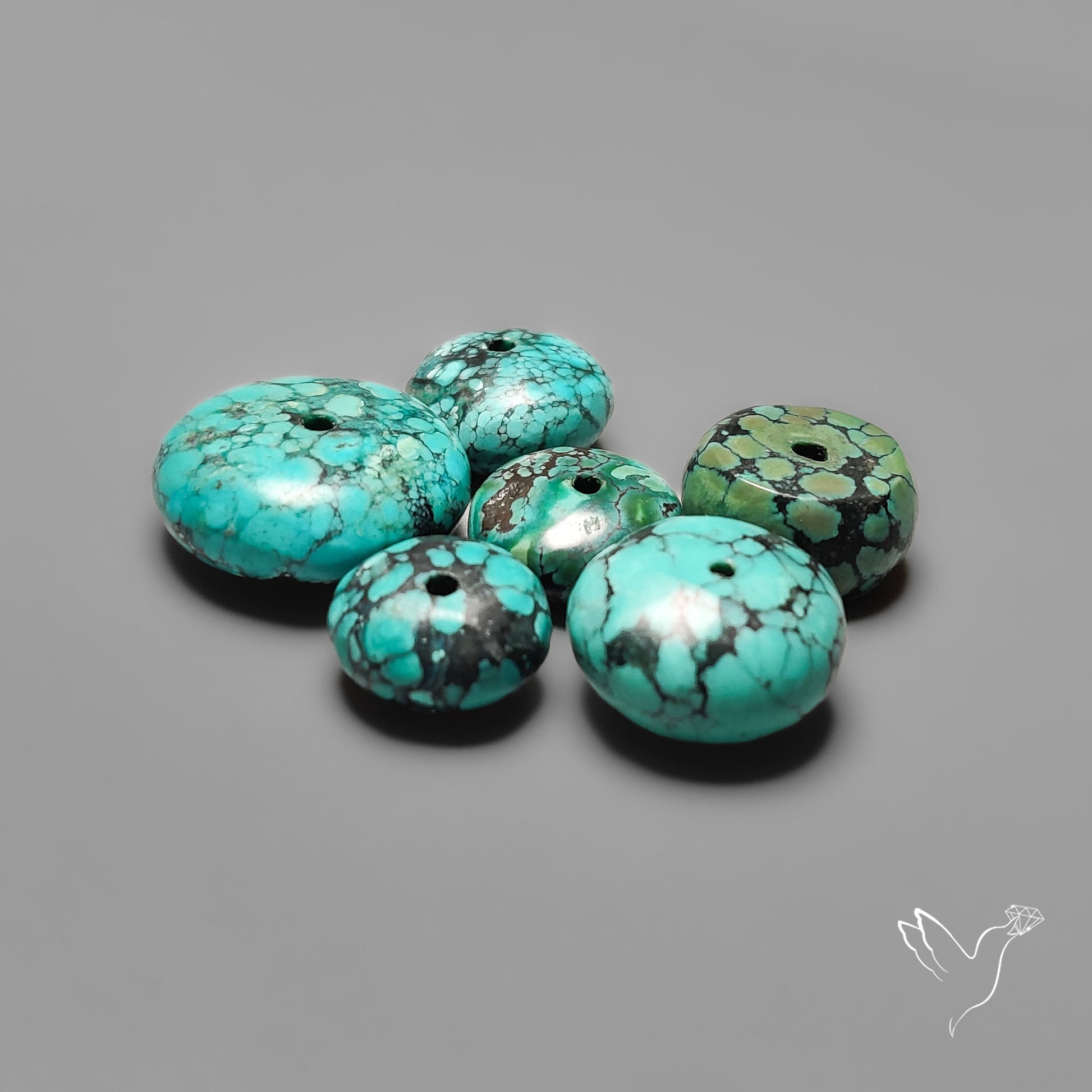 Drilled Hubei Turquoise Large Beads Lot