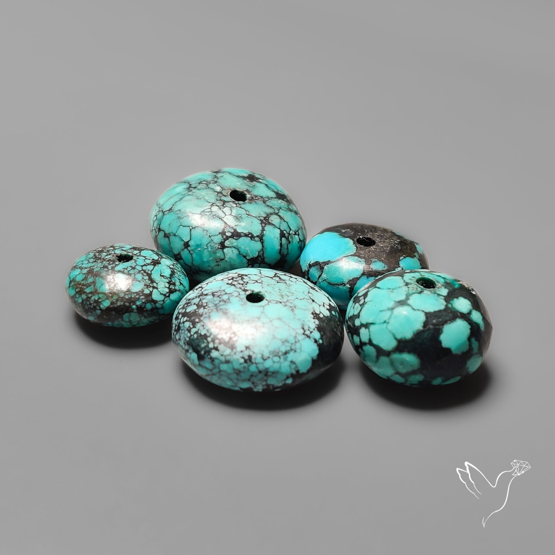 Drilled Hubei Turquoise Large Beads Lot