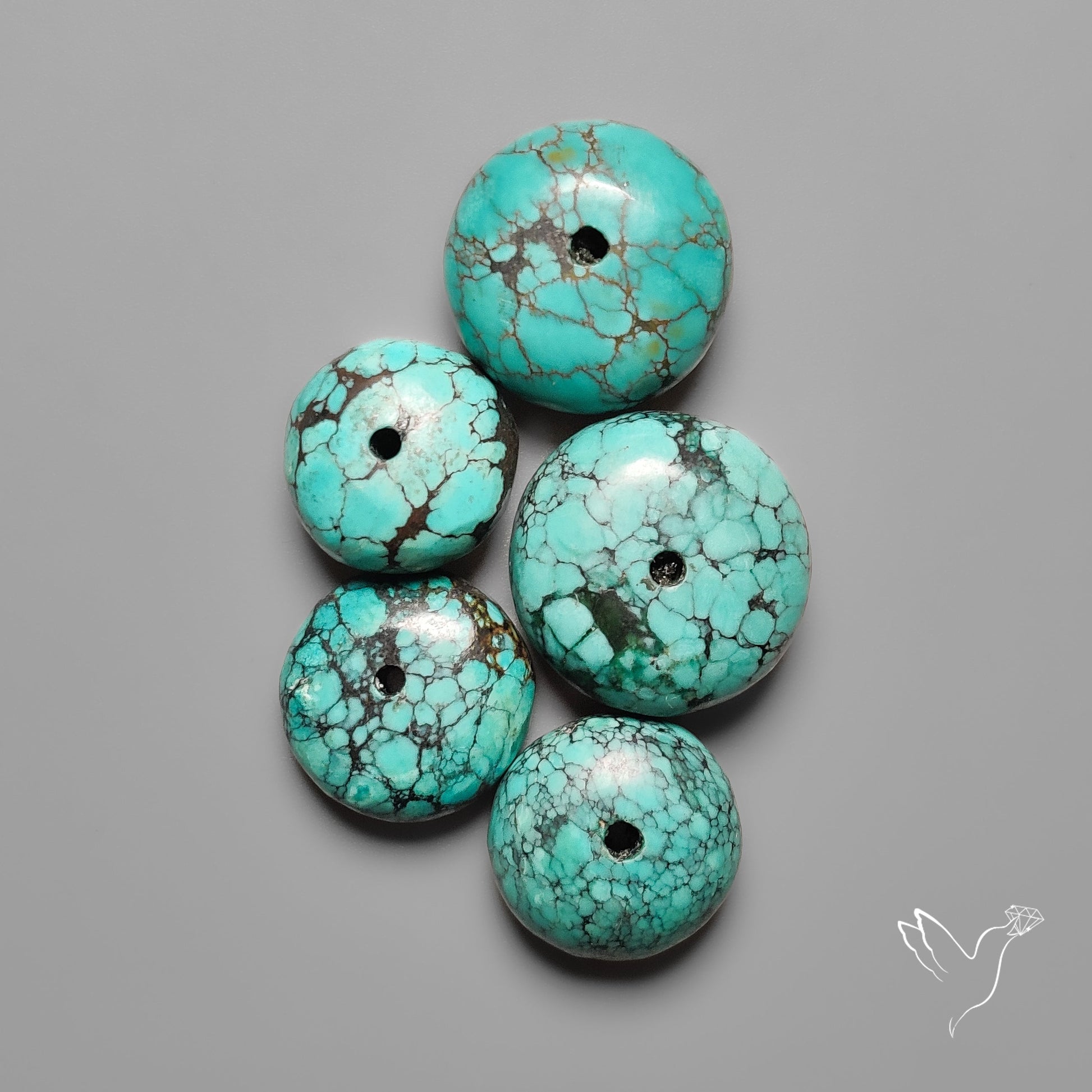 Drilled Hubei Turquoise Large Beads Lot