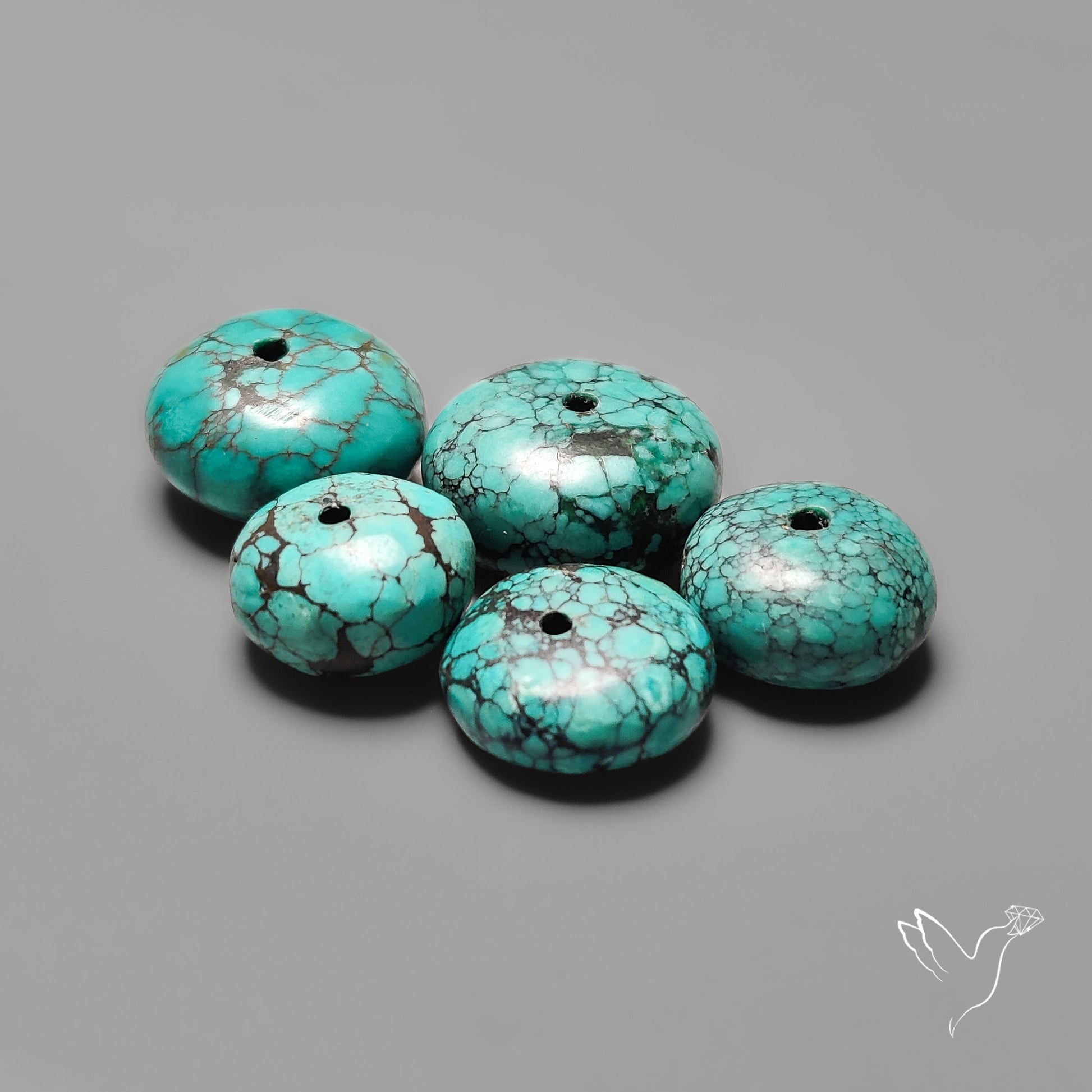 Drilled Hubei Turquoise Large Beads Lot