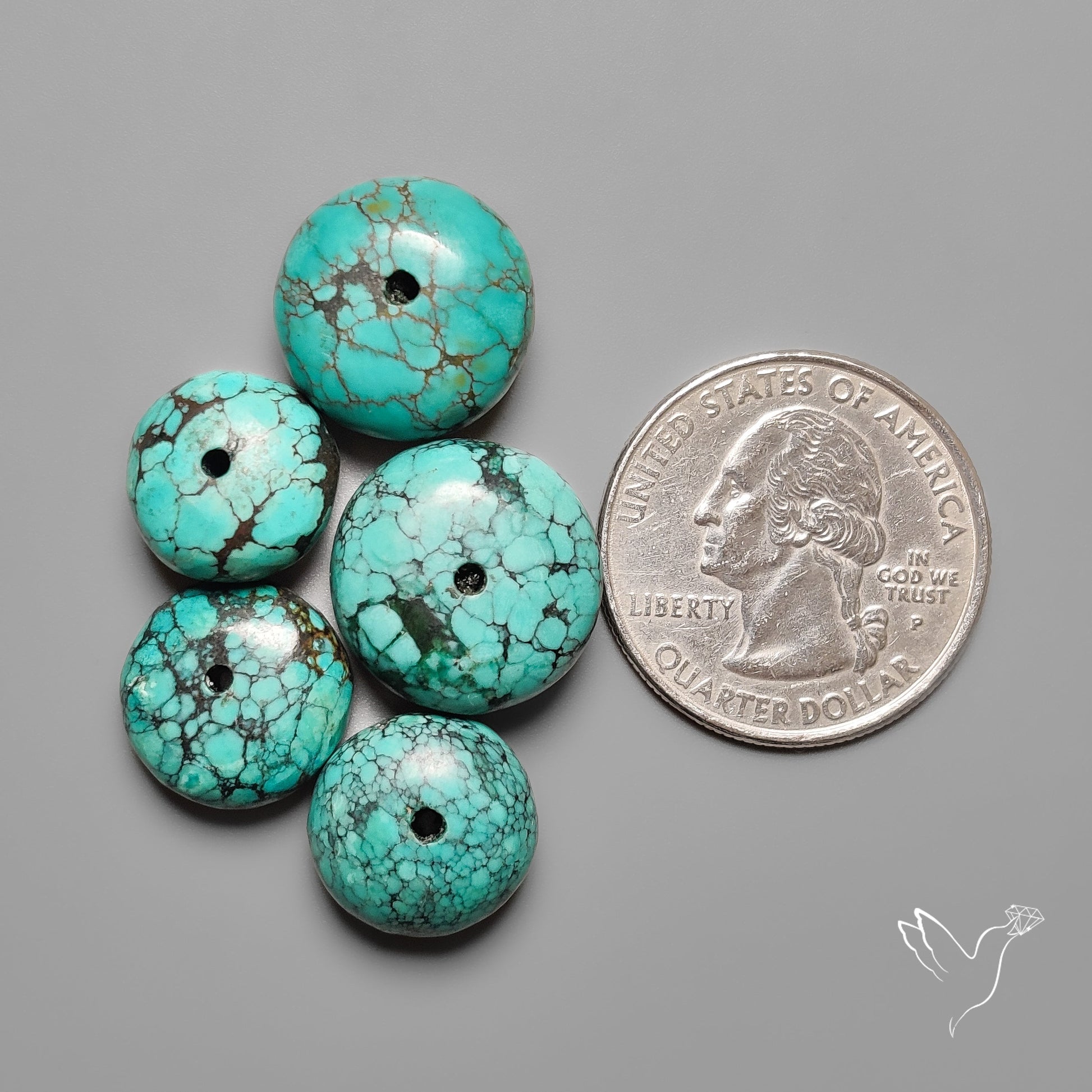Drilled Hubei Turquoise Large Beads Lot