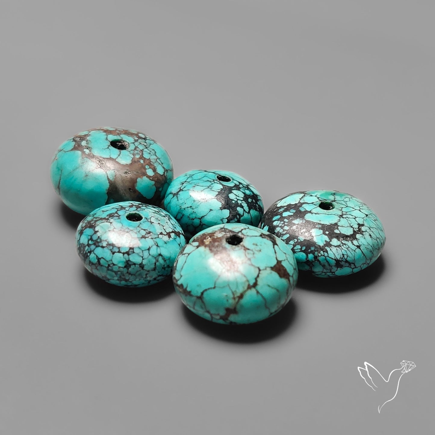 Drilled Hubei Turquoise Large Beads Lot