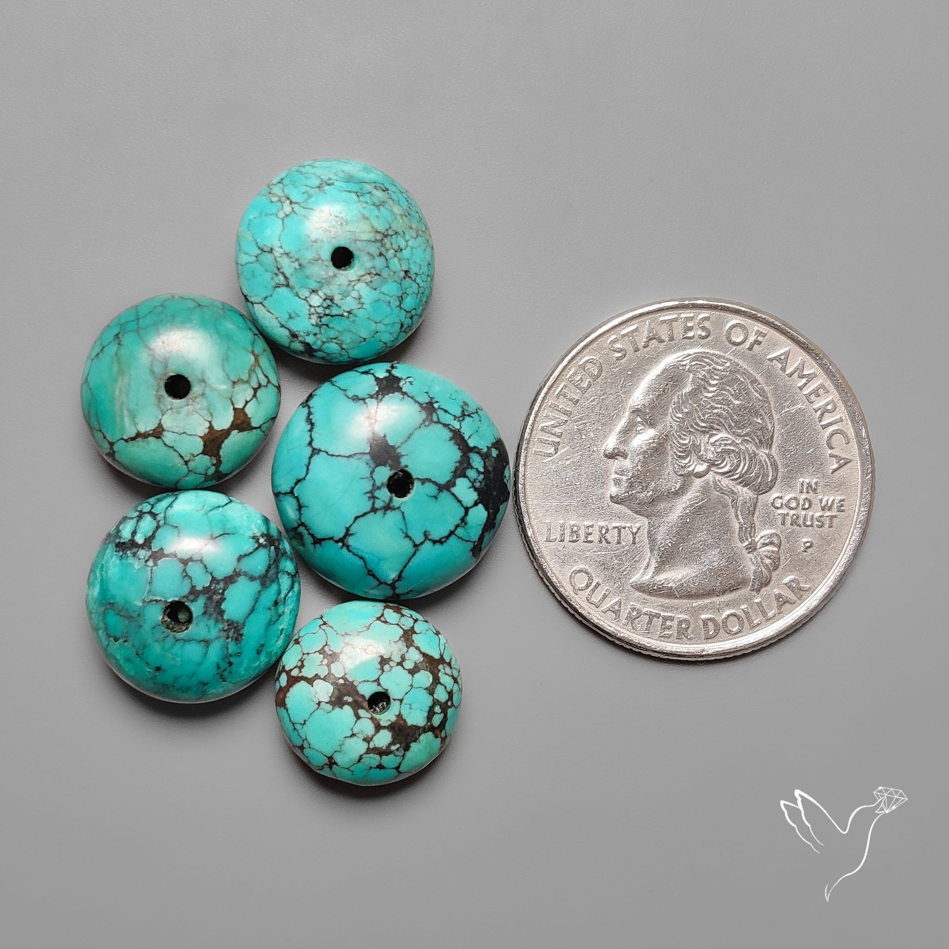 Drilled Hubei Turquoise Large Beads Lot