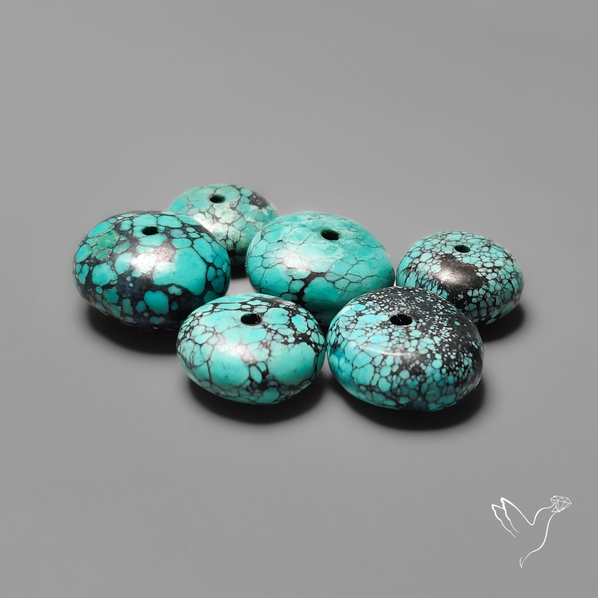 Drilled Hubei Turquoise Large Beads Lot