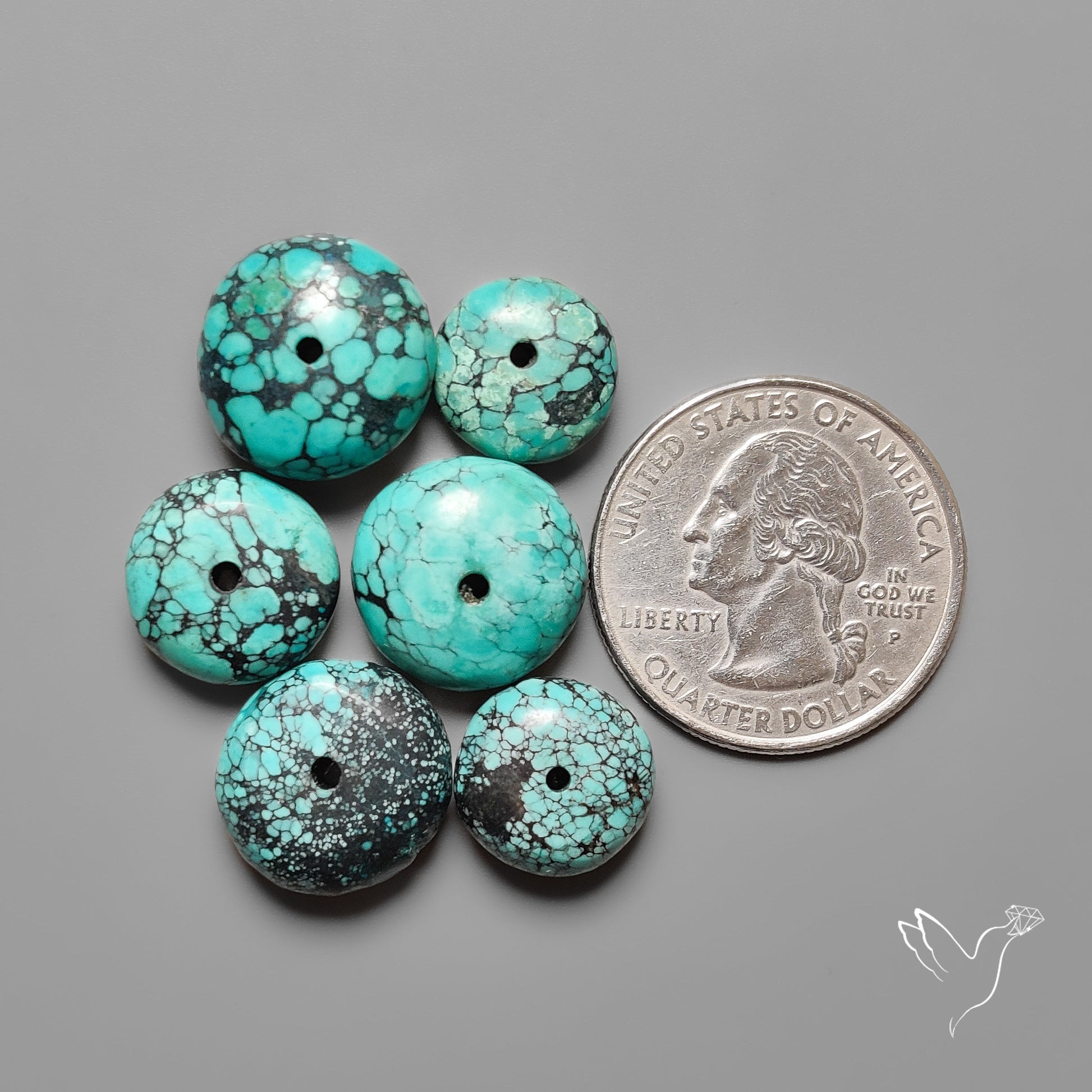 Drilled Hubei Turquoise Large Beads Lot