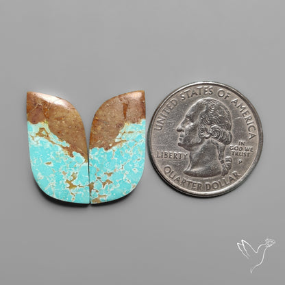 Number 8 Mines Turquoise Pair Rare