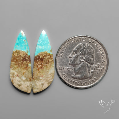 Number 8 Mines Turquoise Pair Rare