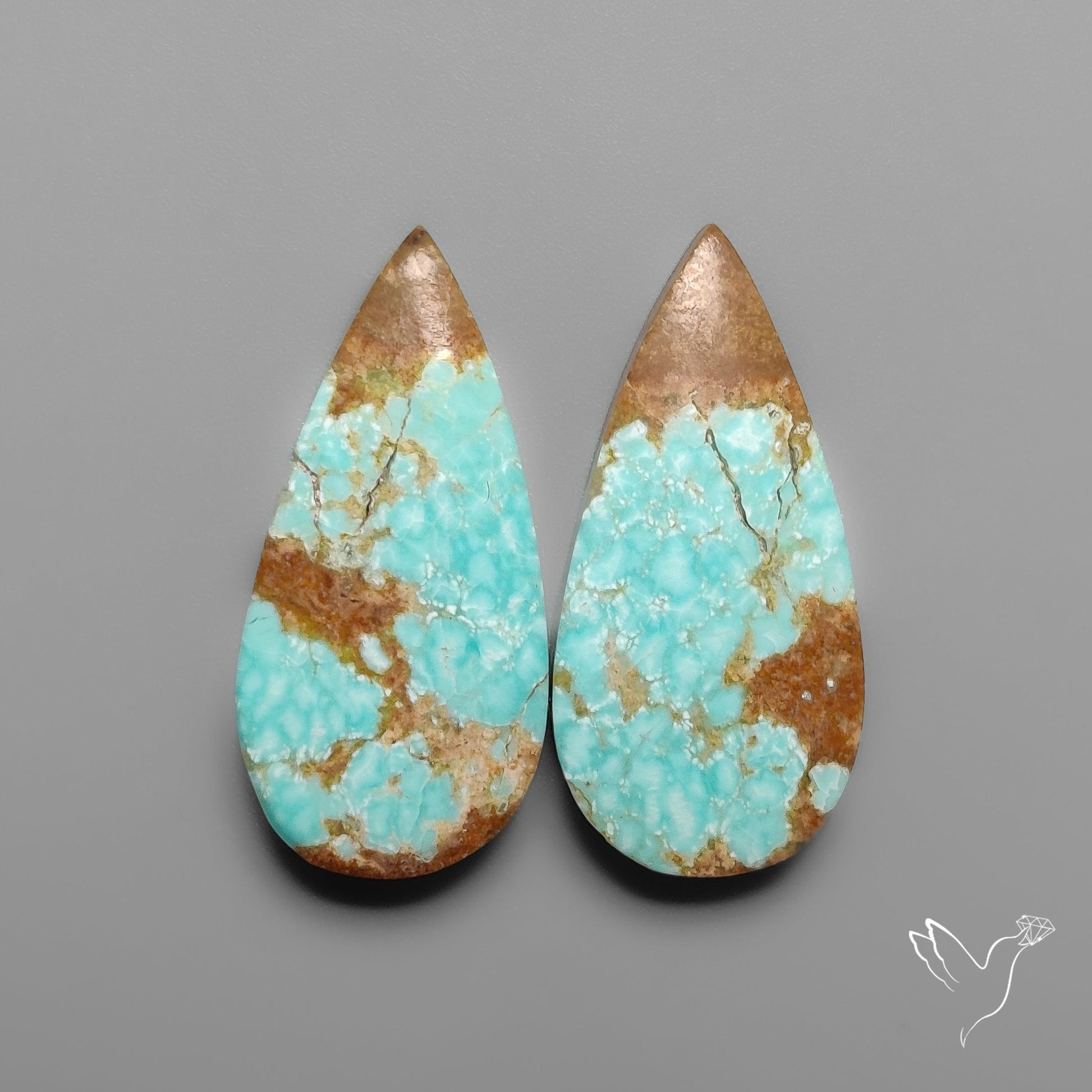 Number 8 Mines Turquoise Pair Rare