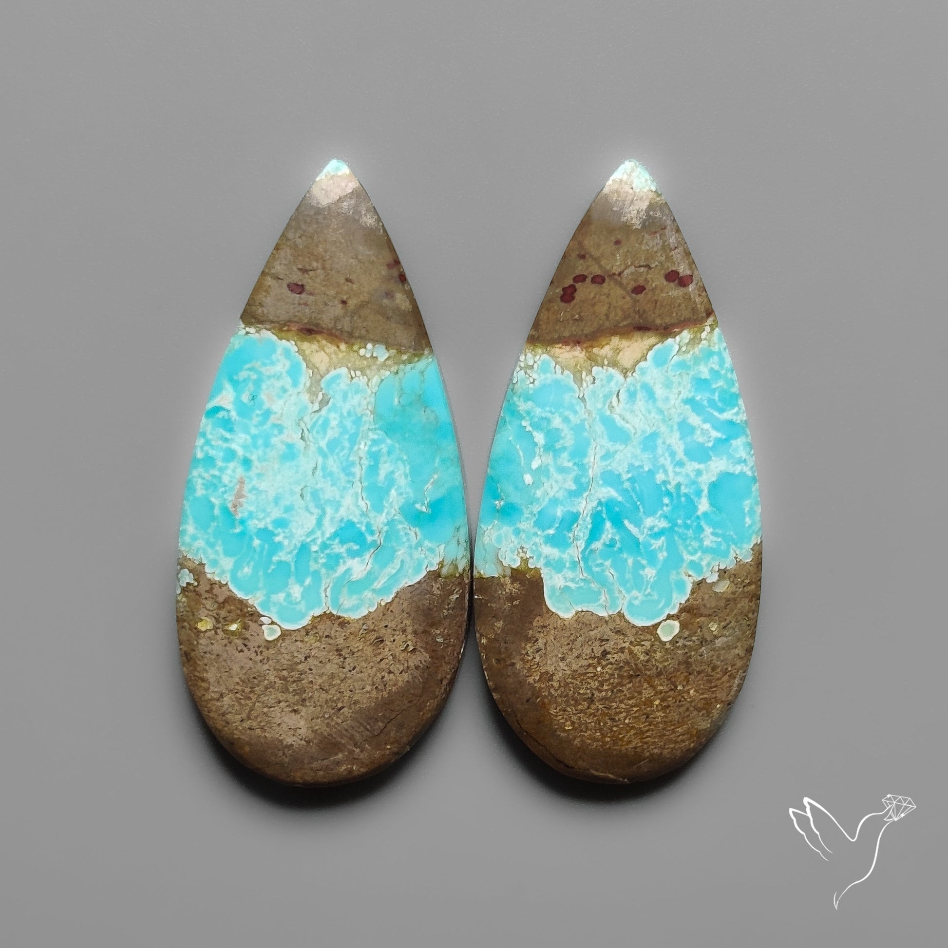 Number 8 Mines Turquoise Pair Rare