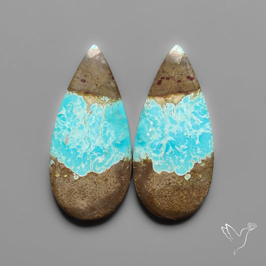 Number 8 Mines Turquoise Pair Rare