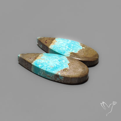 Number 8 Mines Turquoise Pair Rare