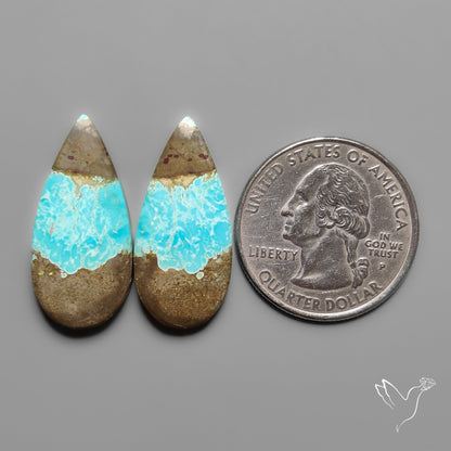 Number 8 Mines Turquoise Pair Rare