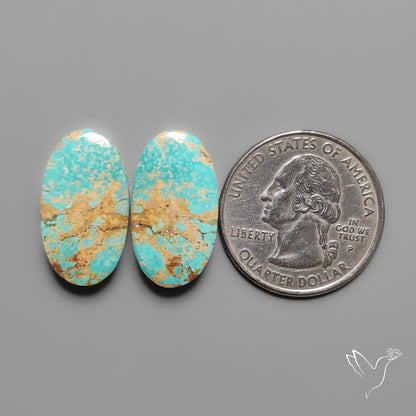 Number 8 Mines Turquoise Pair Rare