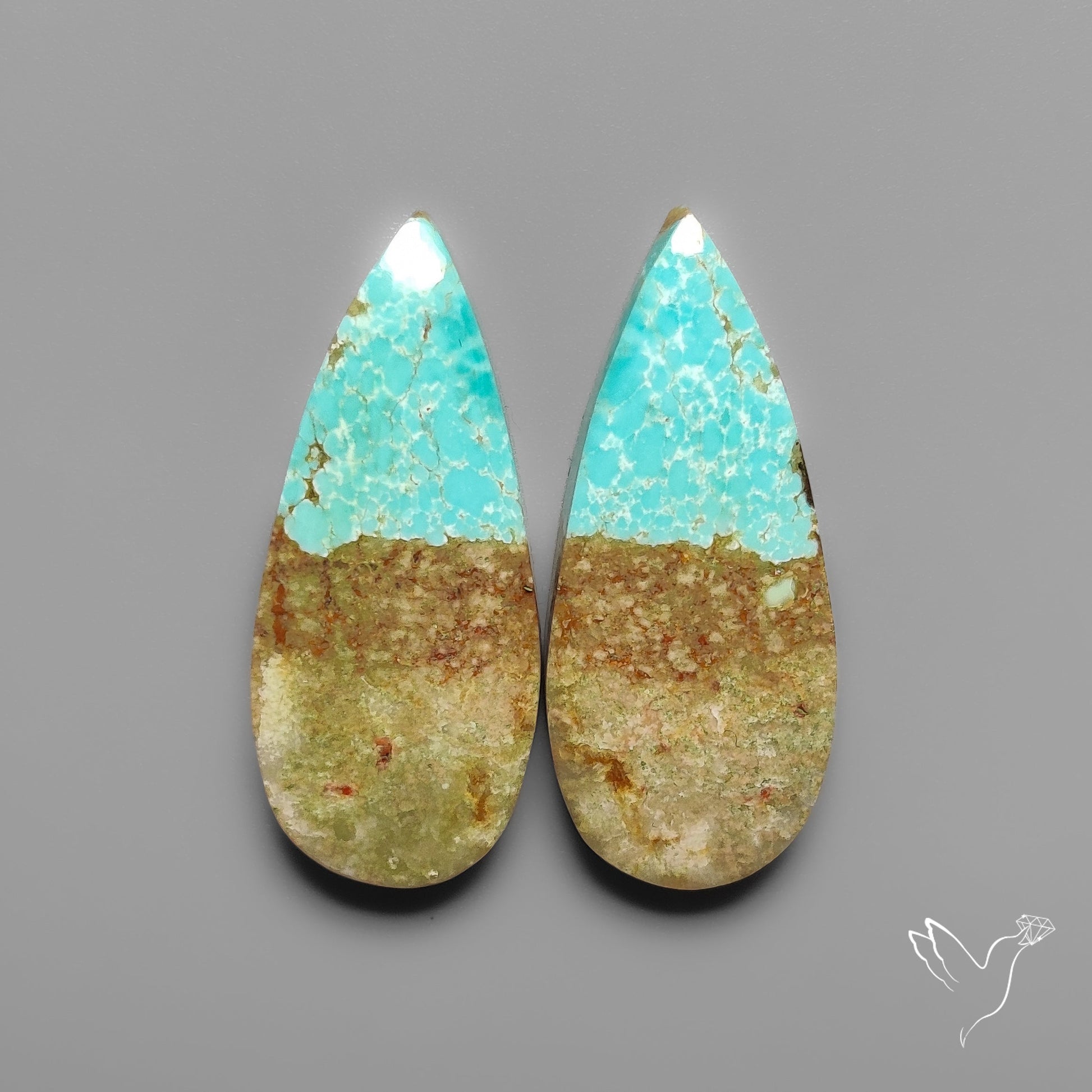 Number 8 Mines Turquoise Pair Rare