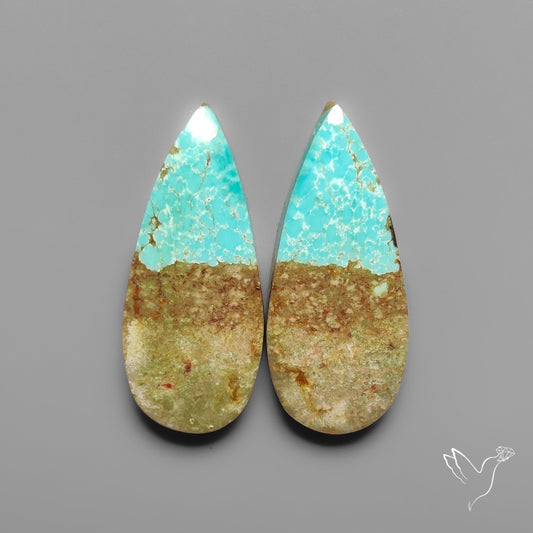 Number 8 Mines Turquoise Pair Rare