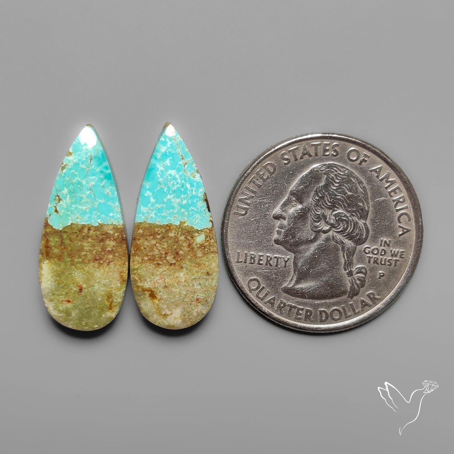 Number 8 Mines Turquoise Pair Rare