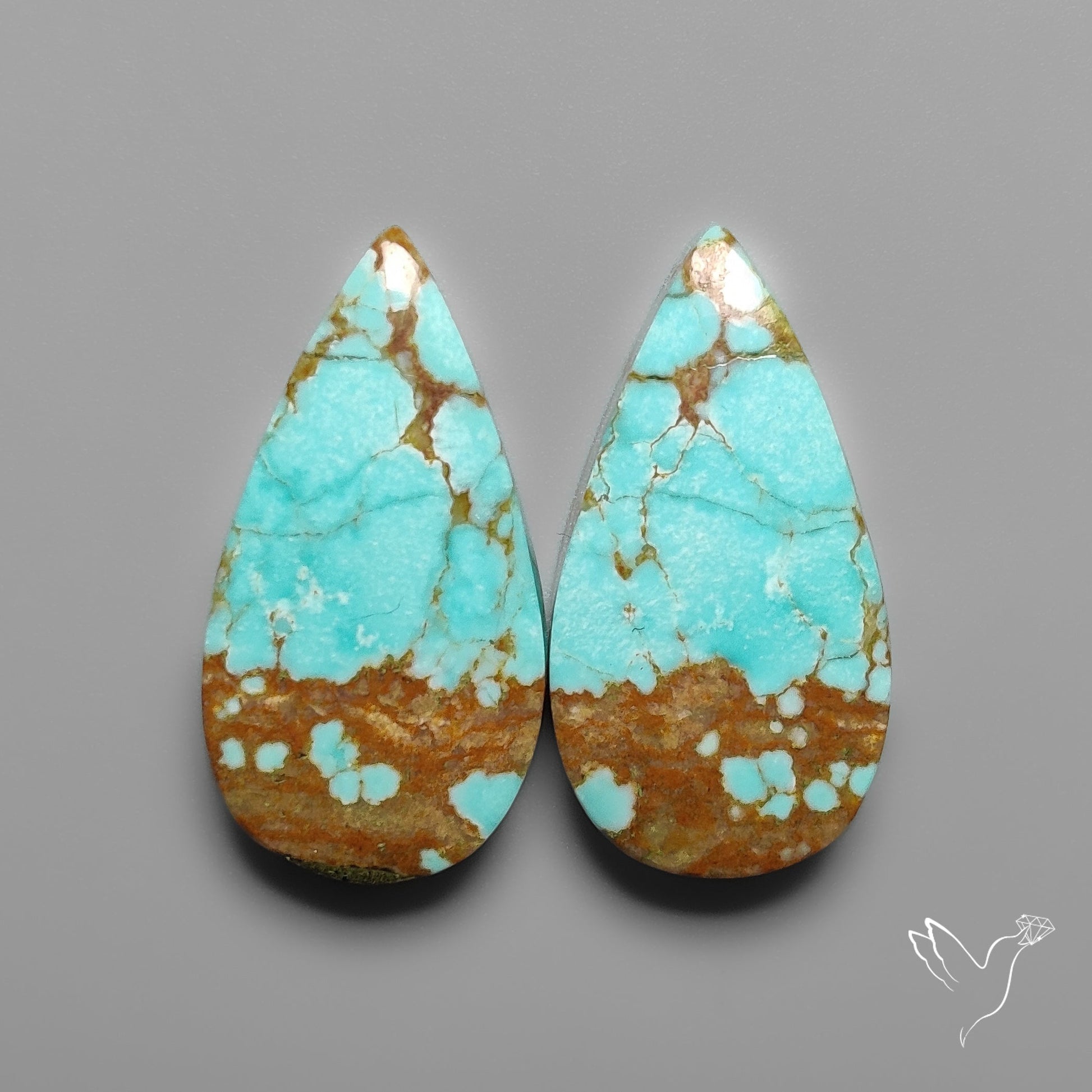 Number 8 Mines Turquoise Pair Rare