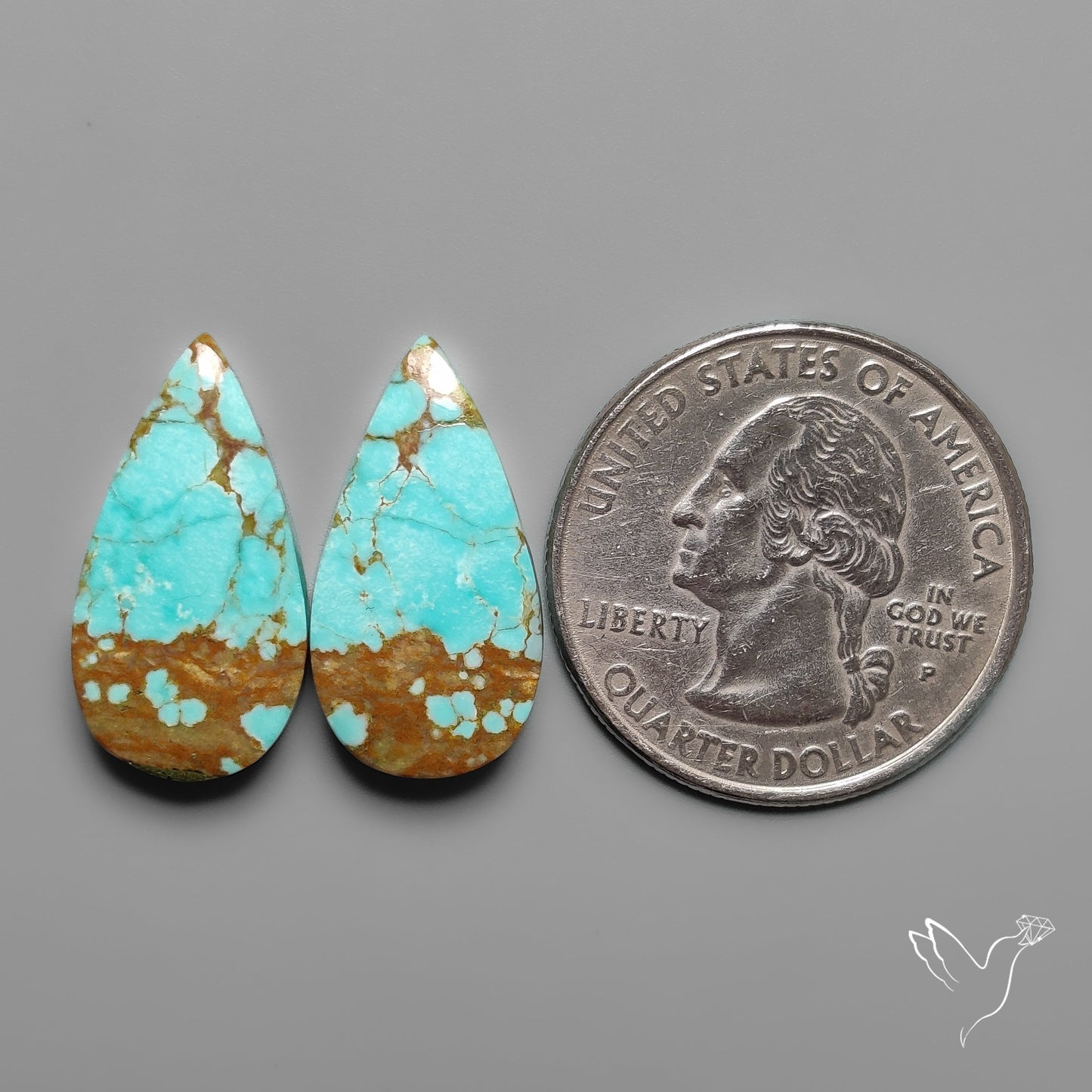 Number 8 Mines Turquoise Pair Rare