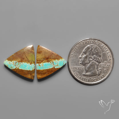 Number 8 Mines Turquoise Pair Rare