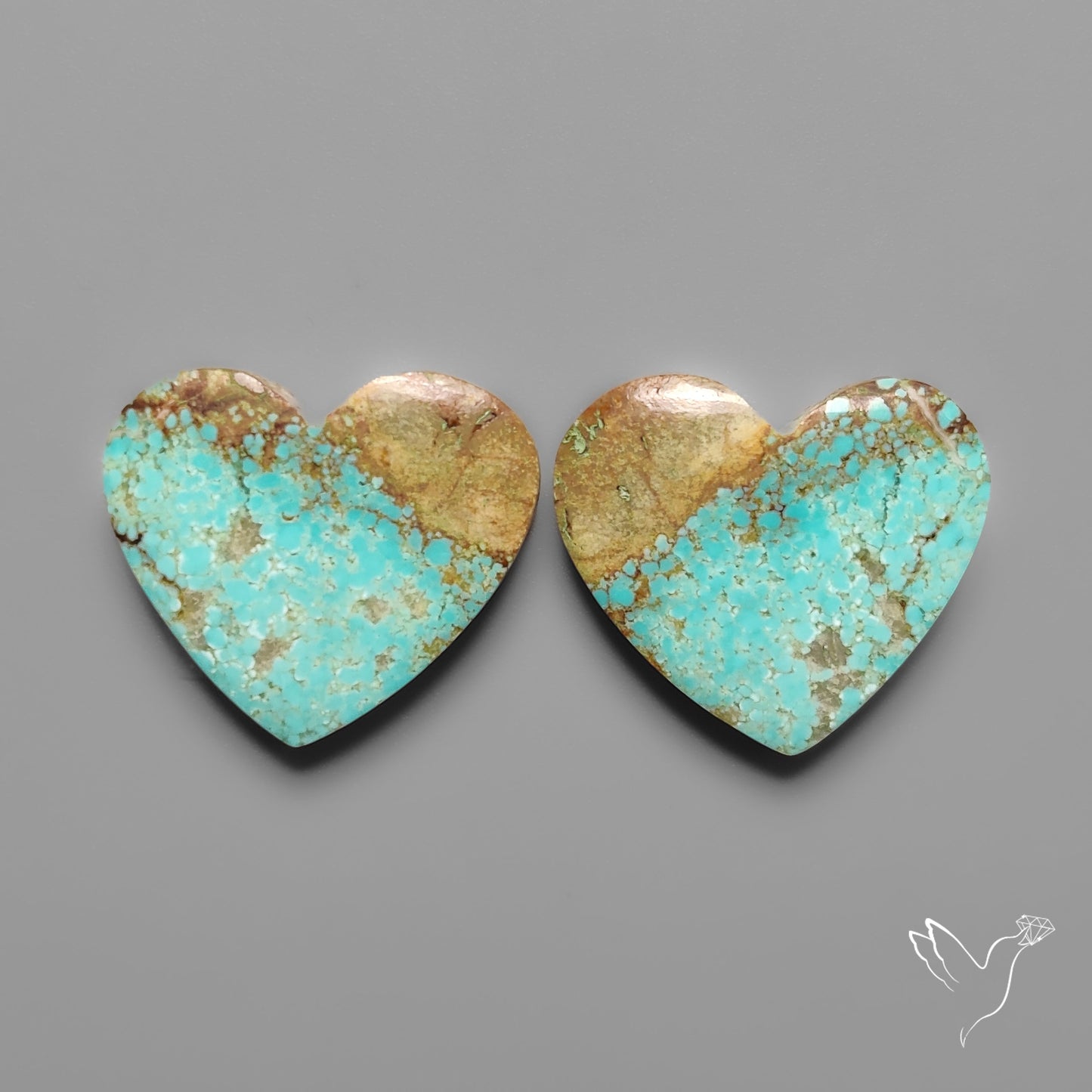 Number 8 Mines Turquoise Hearts Pair