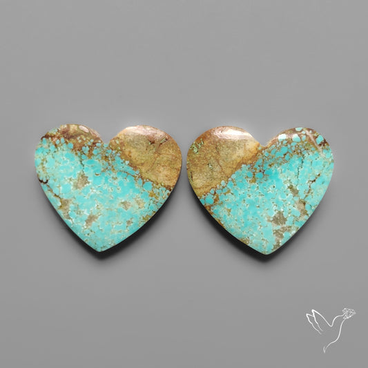 Number 8 Mines Turquoise Hearts Pair