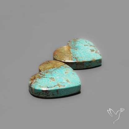 Number 8 Mines Turquoise Hearts Pair