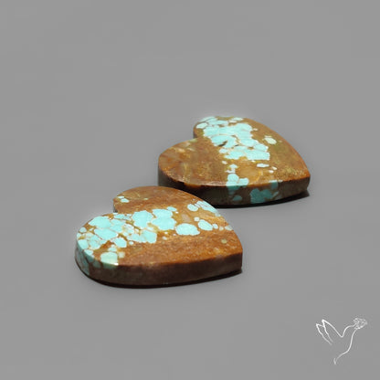 Number 8 Mines Turquoise Hearts Pair