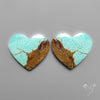Number 8 Mines Turquoise Hearts Pair