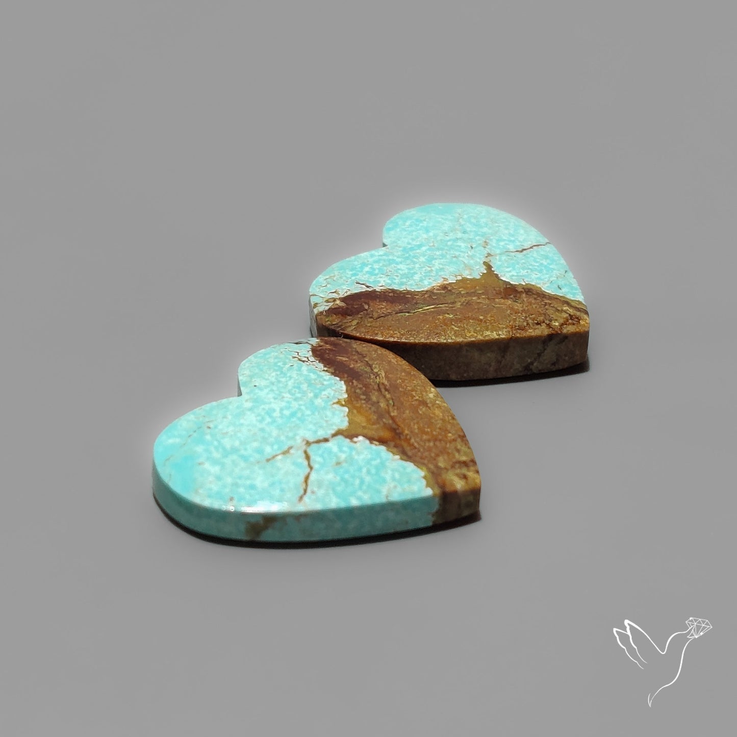 Number 8 Mines Turquoise Hearts Pair